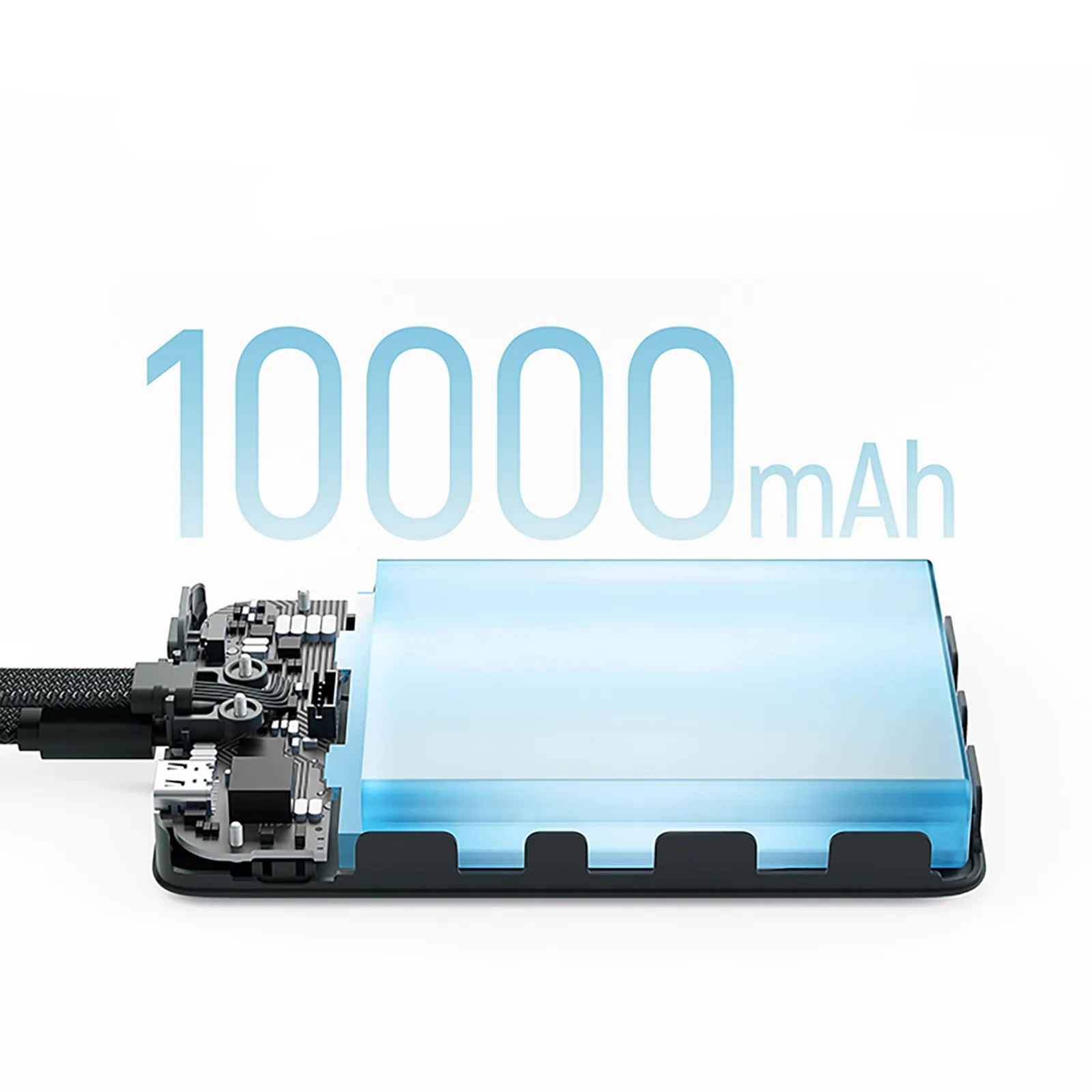 10000mAh USB-C Magnetic Power Bank cu cablu USB-C încorporat - alb 3