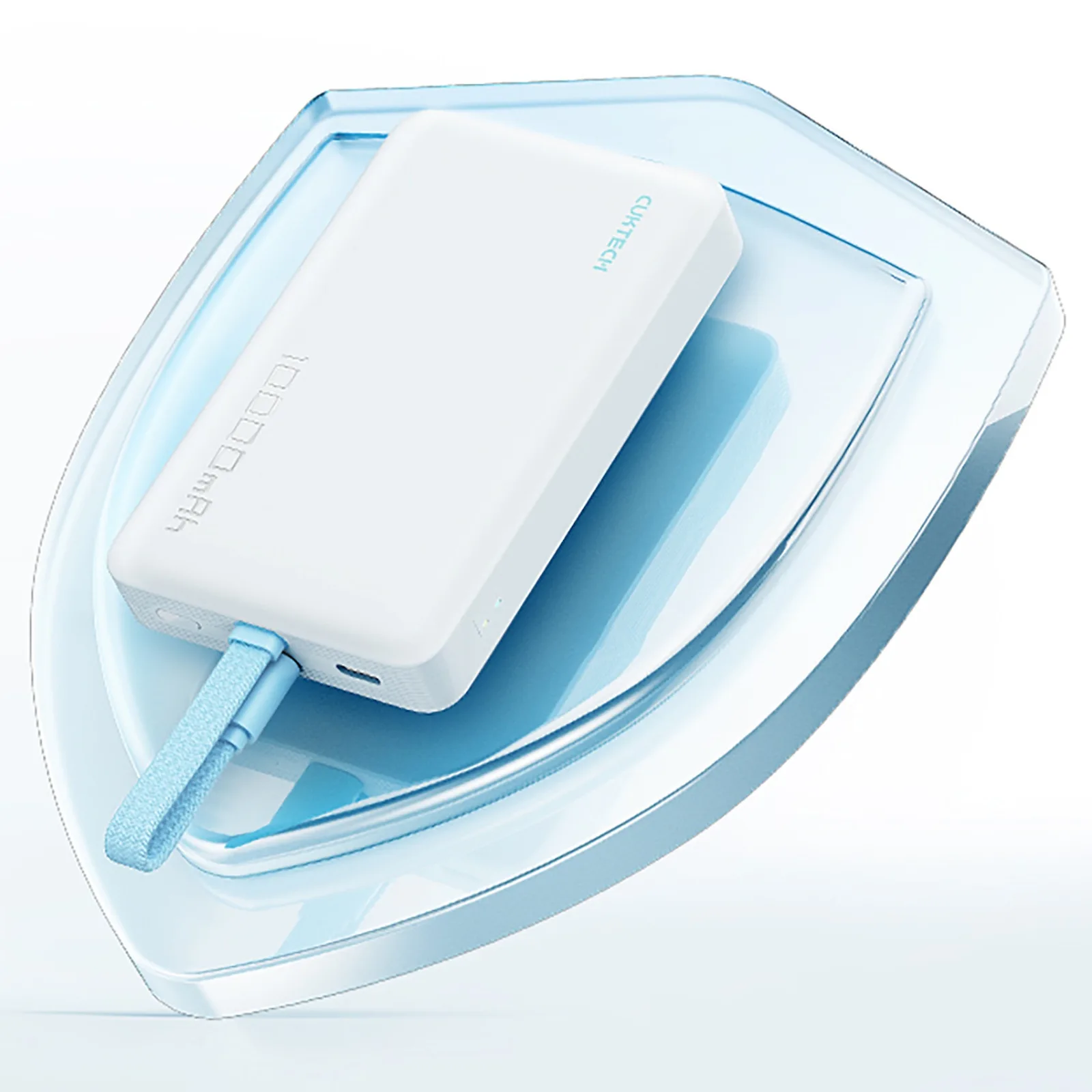 10000mAh USB-C Magnetic Power Bank cu cablu USB-C încorporat - alb 9