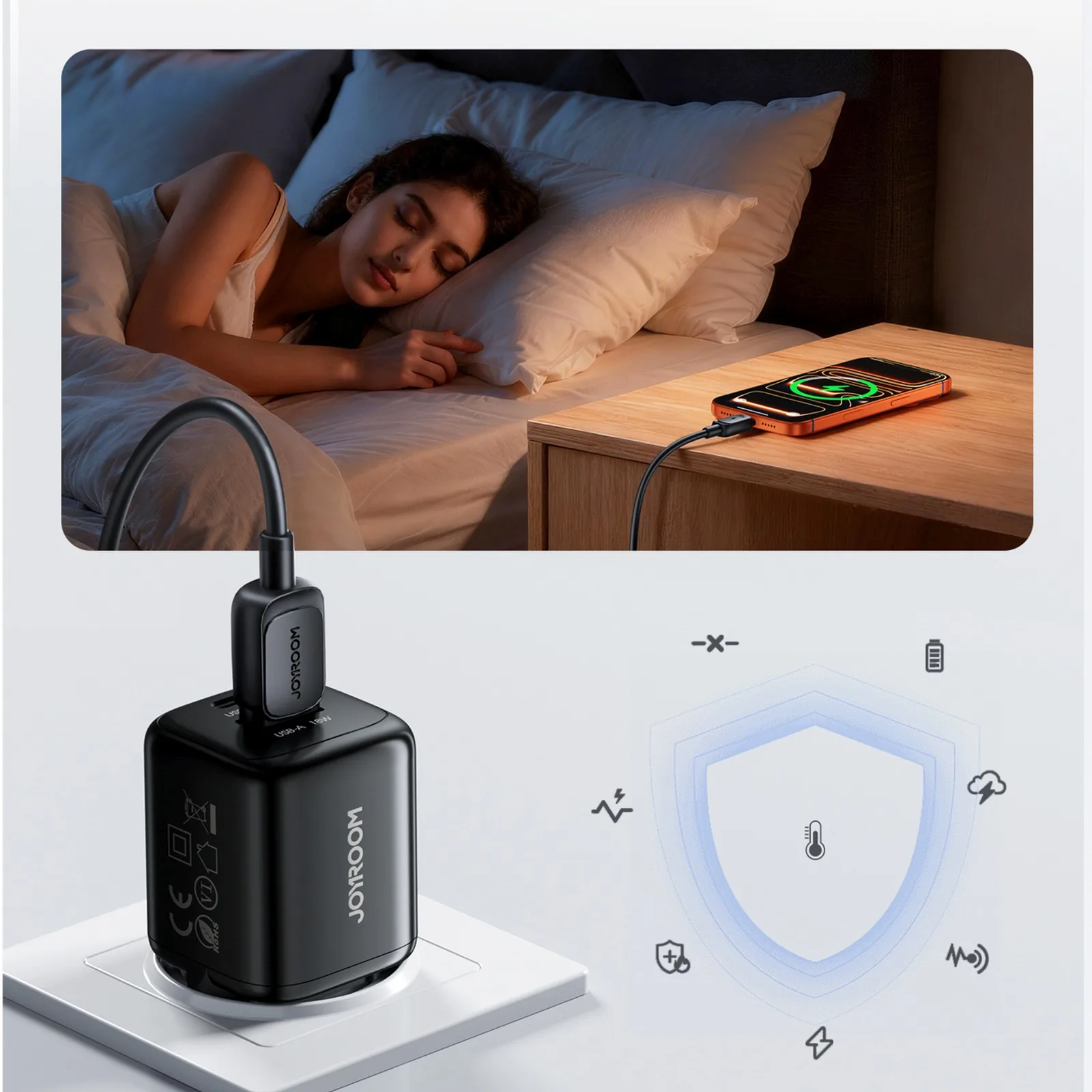 33-W-Wandladegerät (USB-A auf USB-C) – schwarz 9
