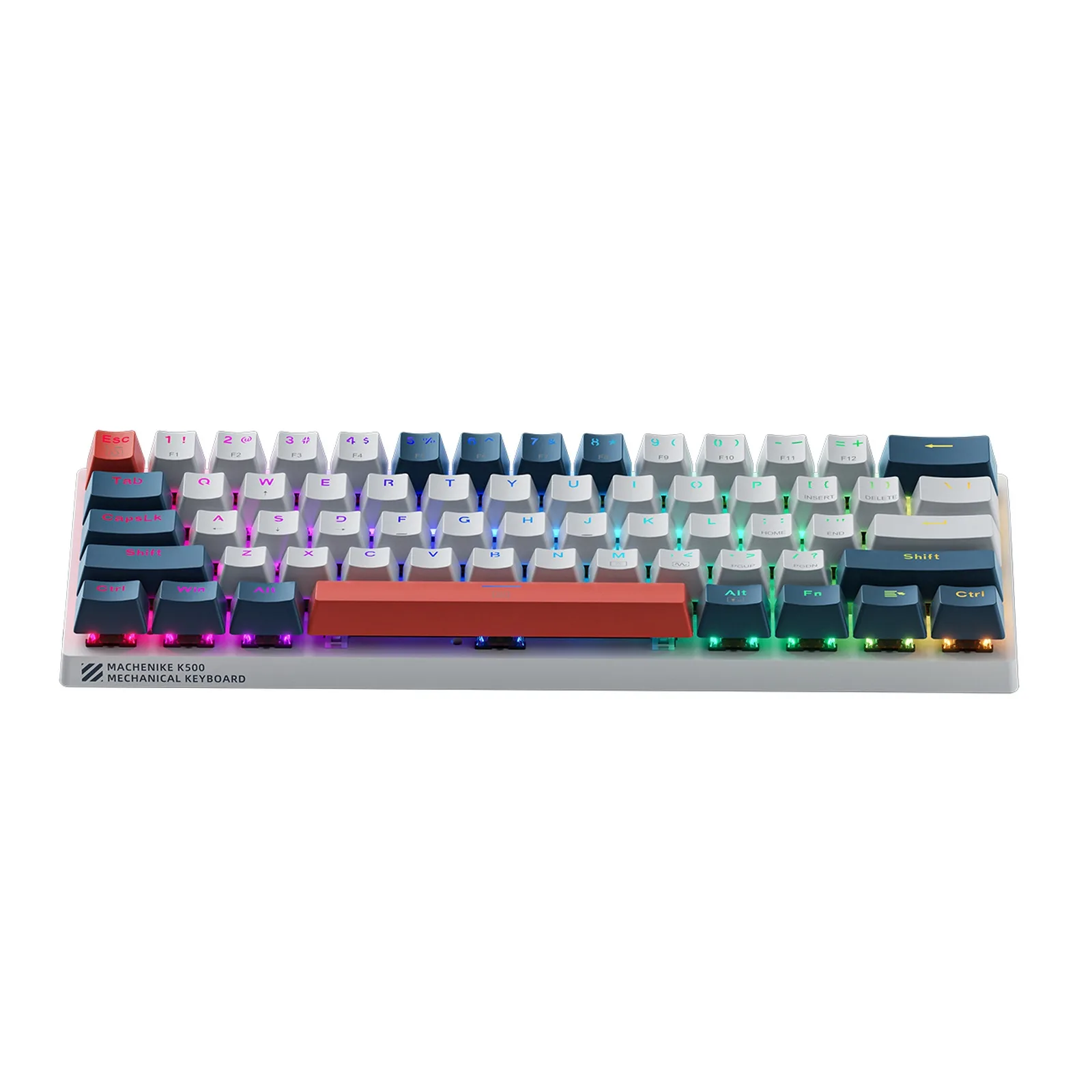 Mechanische Gaming-Tastatur mit kabelgebundenen roten Schaltern und Hintergrundbeleuchtung – Weiß und Blau 4