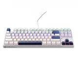 Mechanische Gaming-Tastatur mit kabelgebundenen roten Schaltern und Hintergrundbeleuchtung – Weiß
