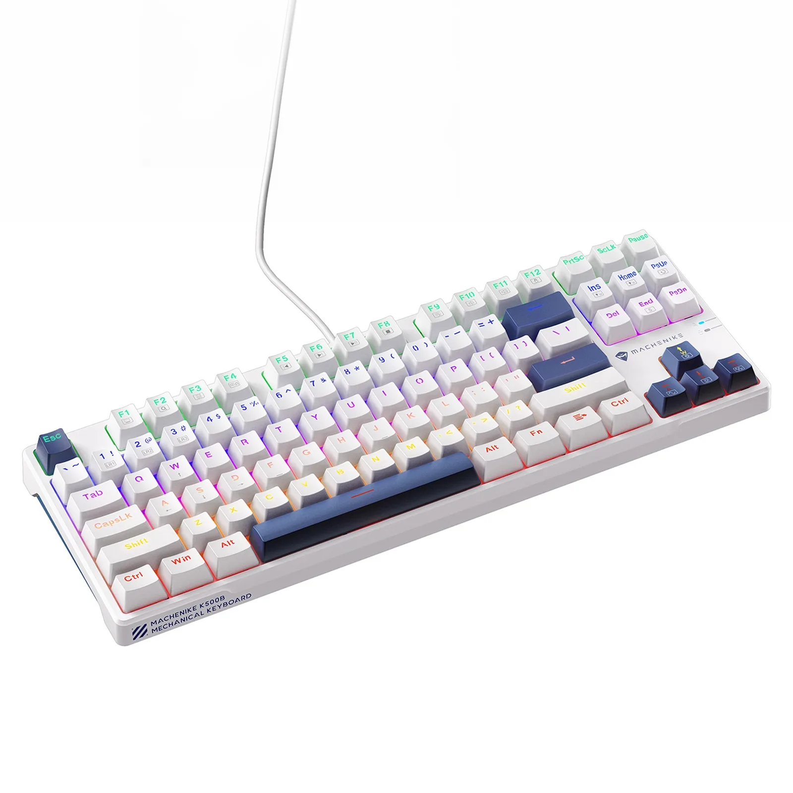 Mechanische Gaming-Tastatur mit kabelgebundenen roten Schaltern und Hintergrundbeleuchtung – Weiß 2