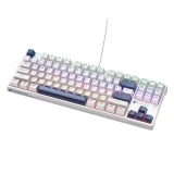 Mechanische Gaming-Tastatur mit kabelgebundenen roten Schaltern und Hintergrundbeleuchtung – Weiß 3