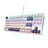 Mechanische Gaming-Tastatur mit kabelgebundenen roten Schaltern und Hintergrundbeleuchtung – Weiß 4