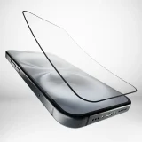 Sticlă hibridă cu ramă neagră pentru iPhone 16 Plus / iPhone 15 Pro Max / iPhone 15 Plus Sticlă flexibilă D3O 4