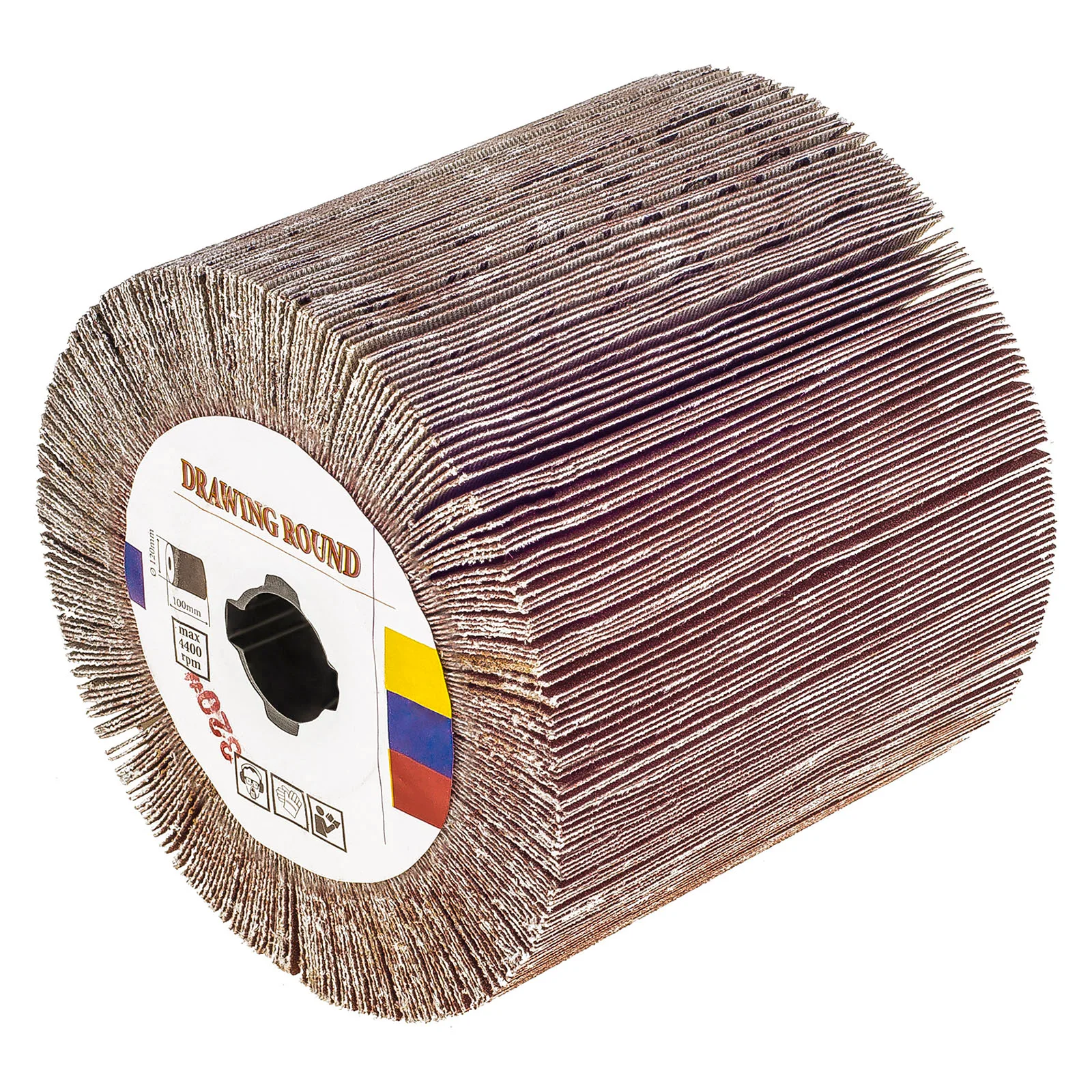 120x100 mm-es P320 levél típusú hengeres kerék szaténfinomítókhoz és csiszológépekhez