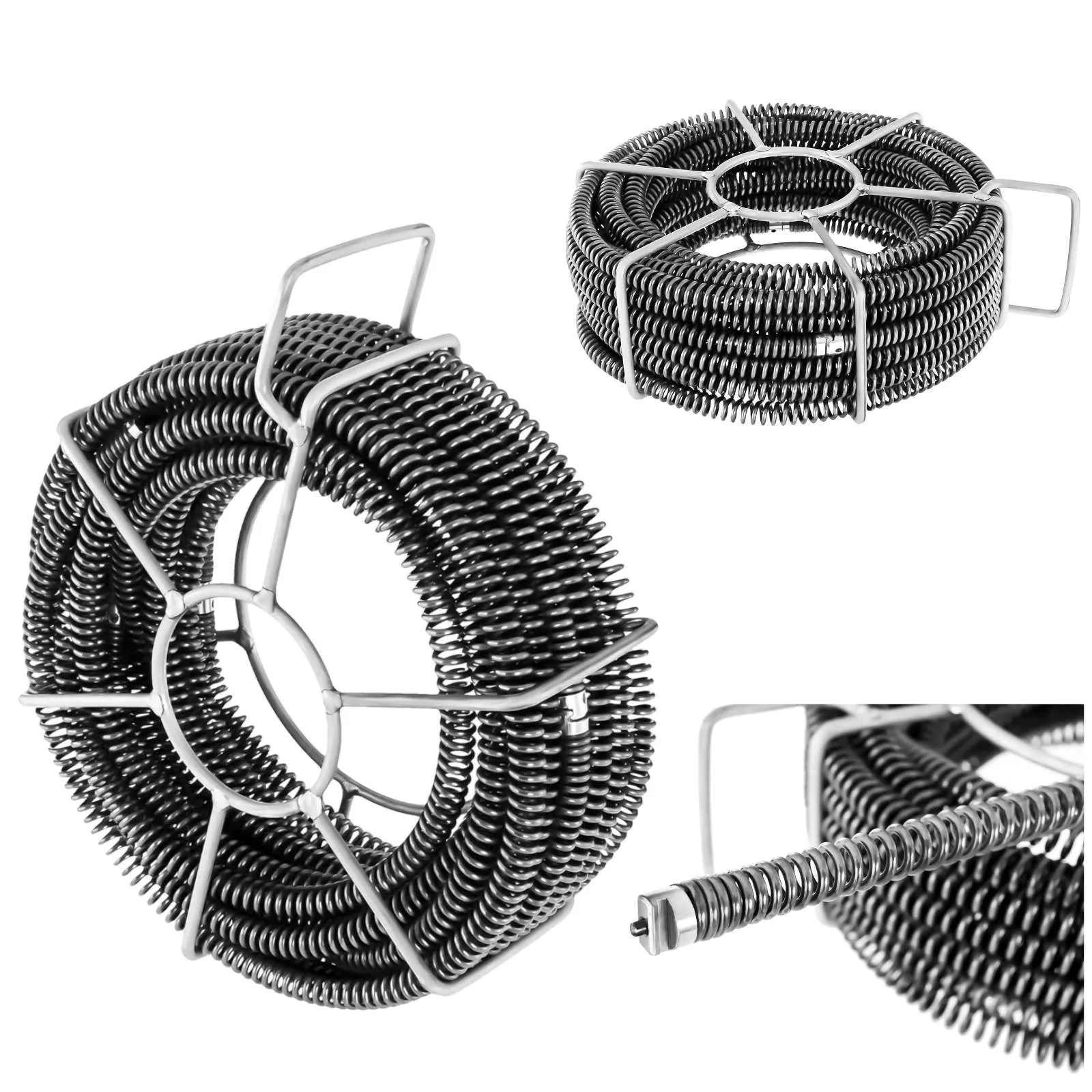 Rugós spirálcsőtisztító vízvezetékekhez, 6 x 2,45 m, 16 mm átmérőjű KÉSZLET