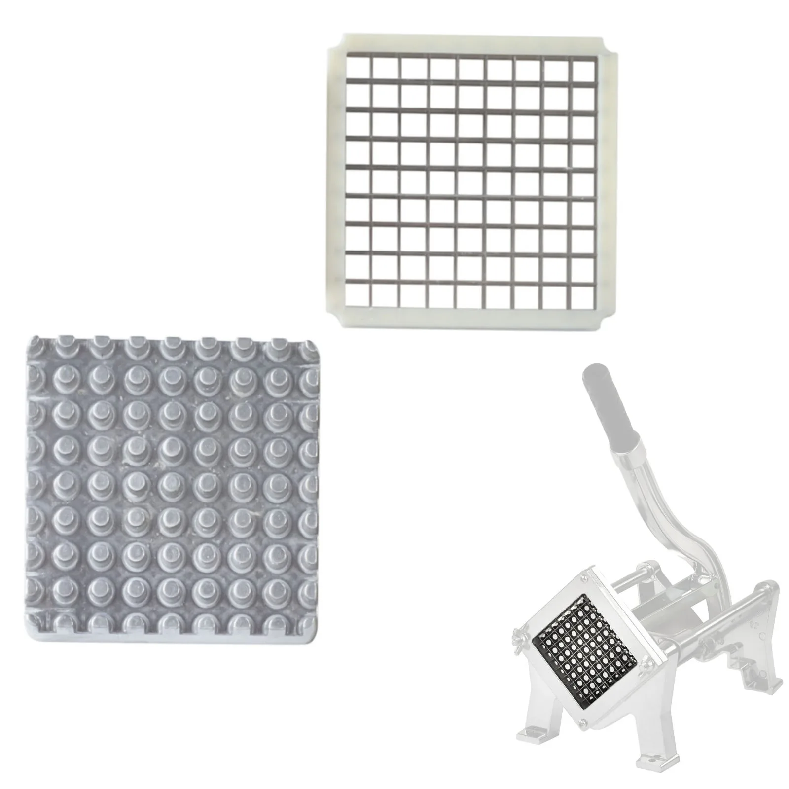 Rács préssel 10x10 mm-es kézi sültkrumpli-vágóhoz