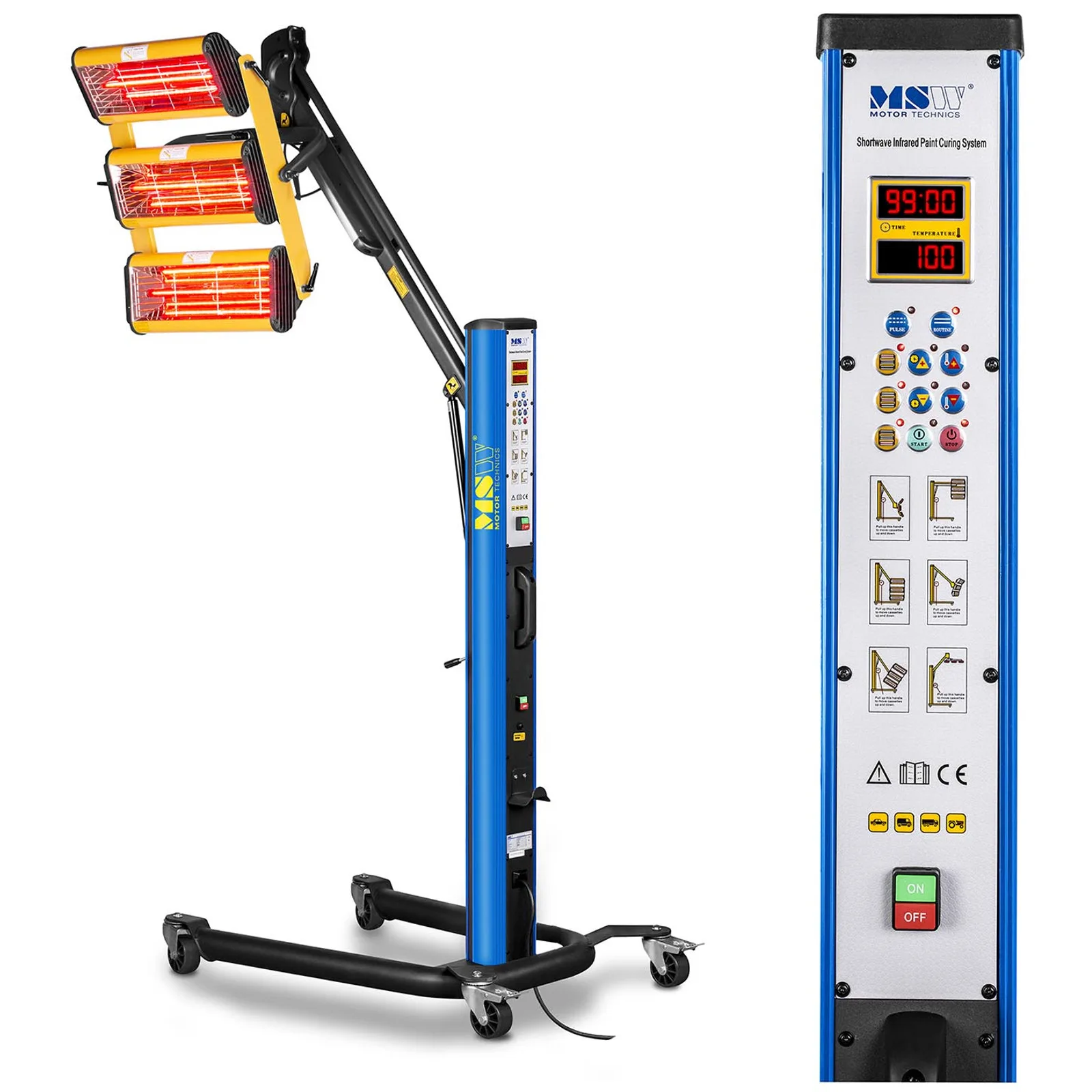 3300W IR-DRYER3000.1 infravörös hőlámpa festék szárításához állvánnyal
