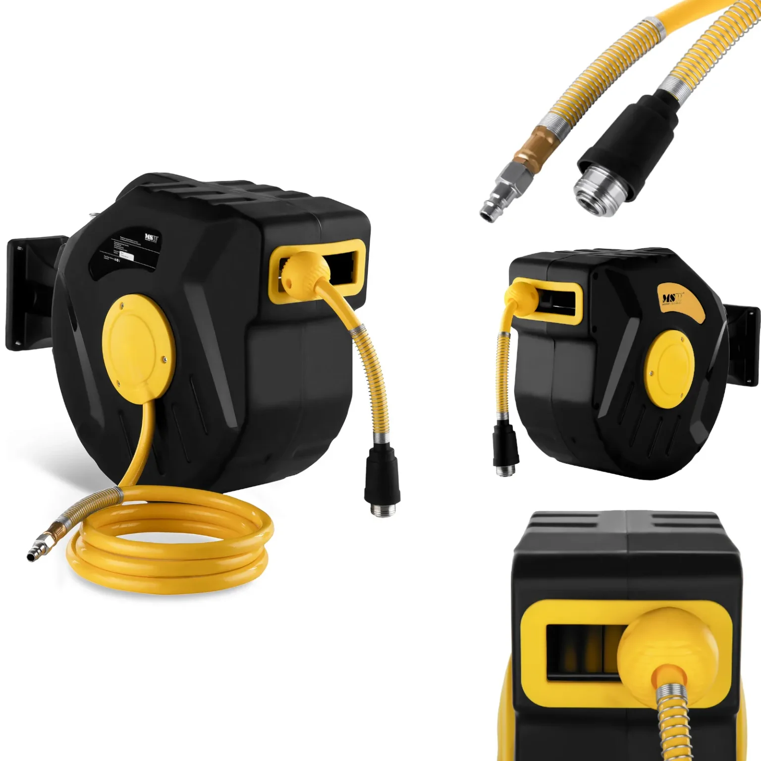 Rolă automată de perete cu furtun pneumatic pentru compresor, racord de 1/4", lungime 22 m Rolă automată de perete cu furtun pneumatic pentru compresor, racord de 1/4", lungime 22 m