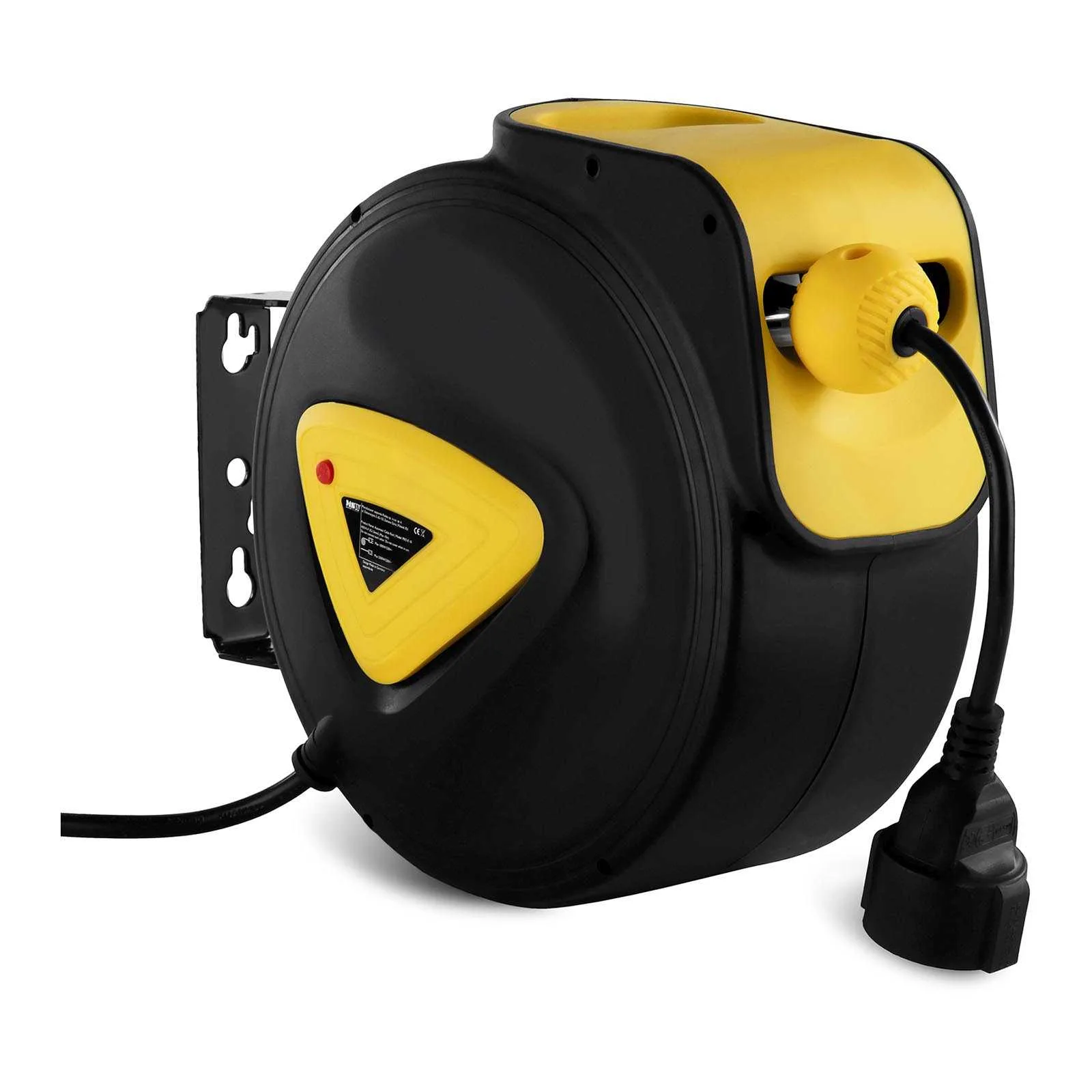 Automatikus, falra szerelhető kábeldob hosszabbító kábellel, AC230V / 10A / 50Hz, 11,5 m hosszú