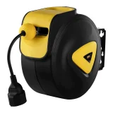 Automatikus, falra szerelhető kábeltekercs hosszabbító kábellel, AC230V / 10A / 50Hz aljzattal, hossza 21,5 m 5