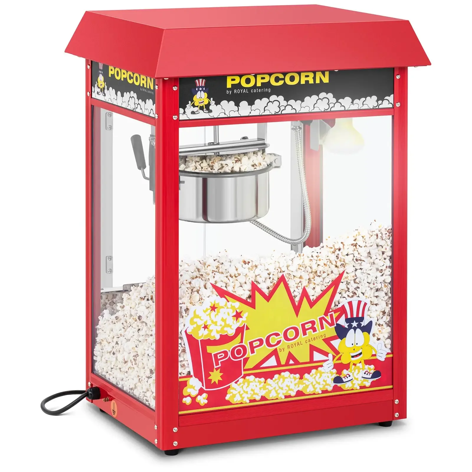 Pultos popcornkészítő piros burkolattal