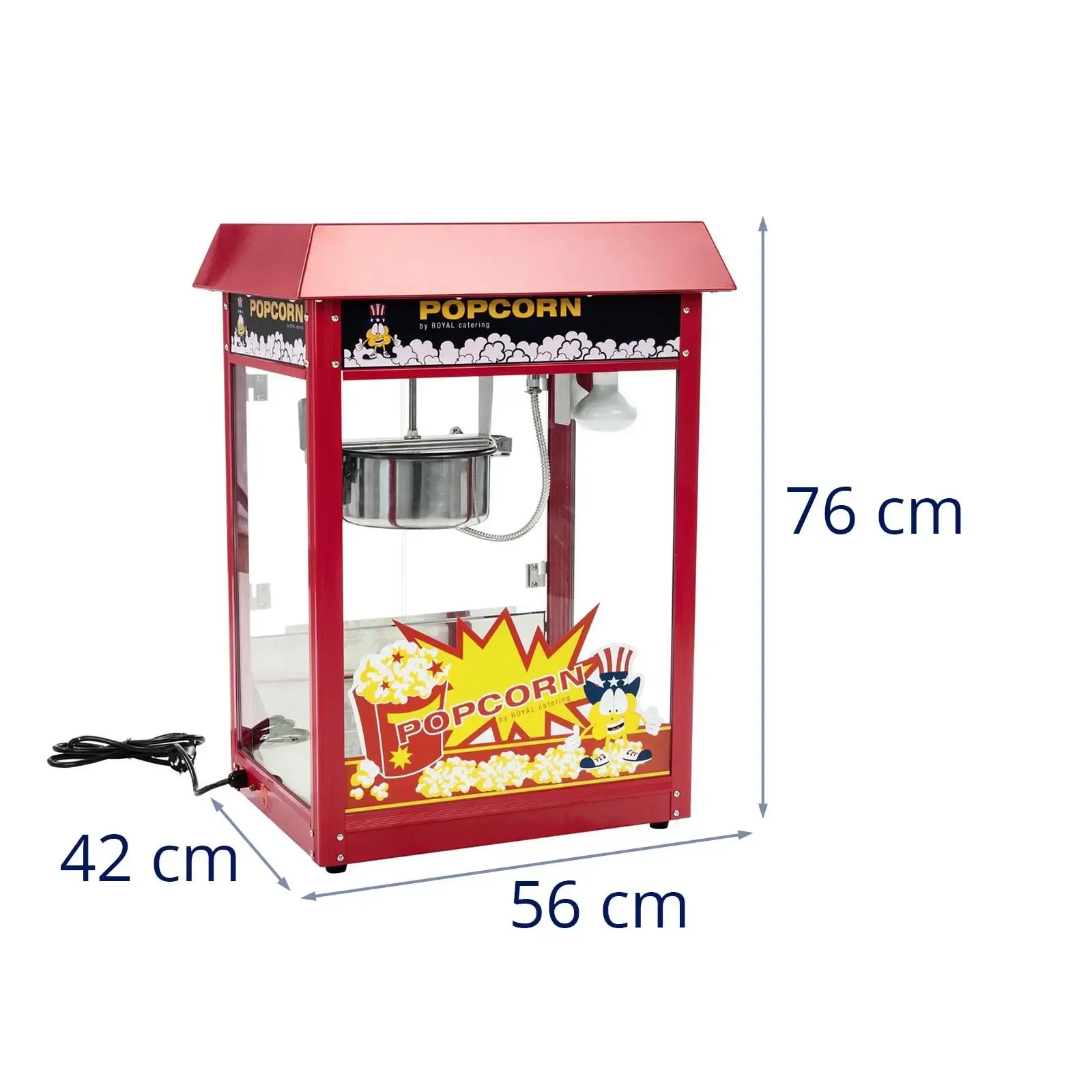 Pultos popcornkészítő piros burkolattal 11