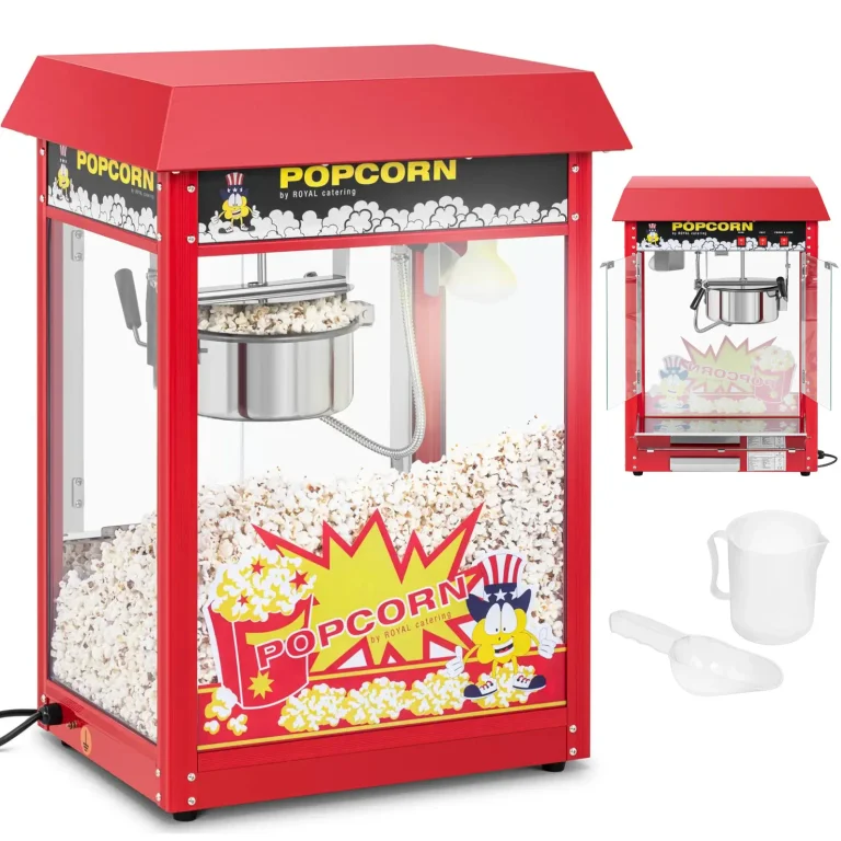 Pultos popcornkészítő piros burkolattal