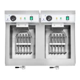 Kétkamrás, csapokkal ellátott ipari fritőz, 230 V, 2x16 l 4