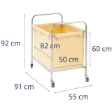 Wózek na brudne pranie stal nierdzewna 250L 7