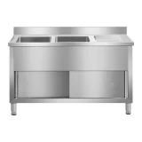Royal Catering 140 cm industrijski komercijalni sudoper s dvije komore 2