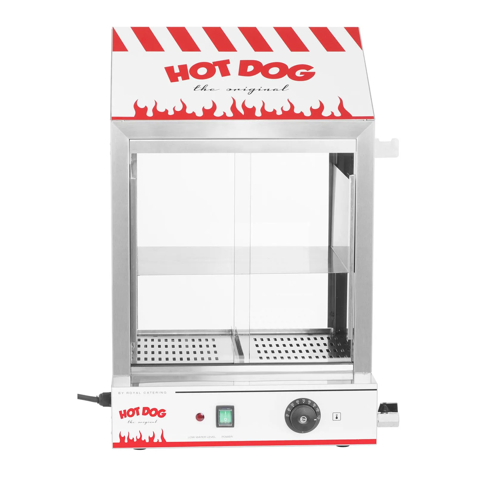 Heating display case for up to 200 hot dogs, 50 buns, 2000W Royal Catering RCHW 2000 3