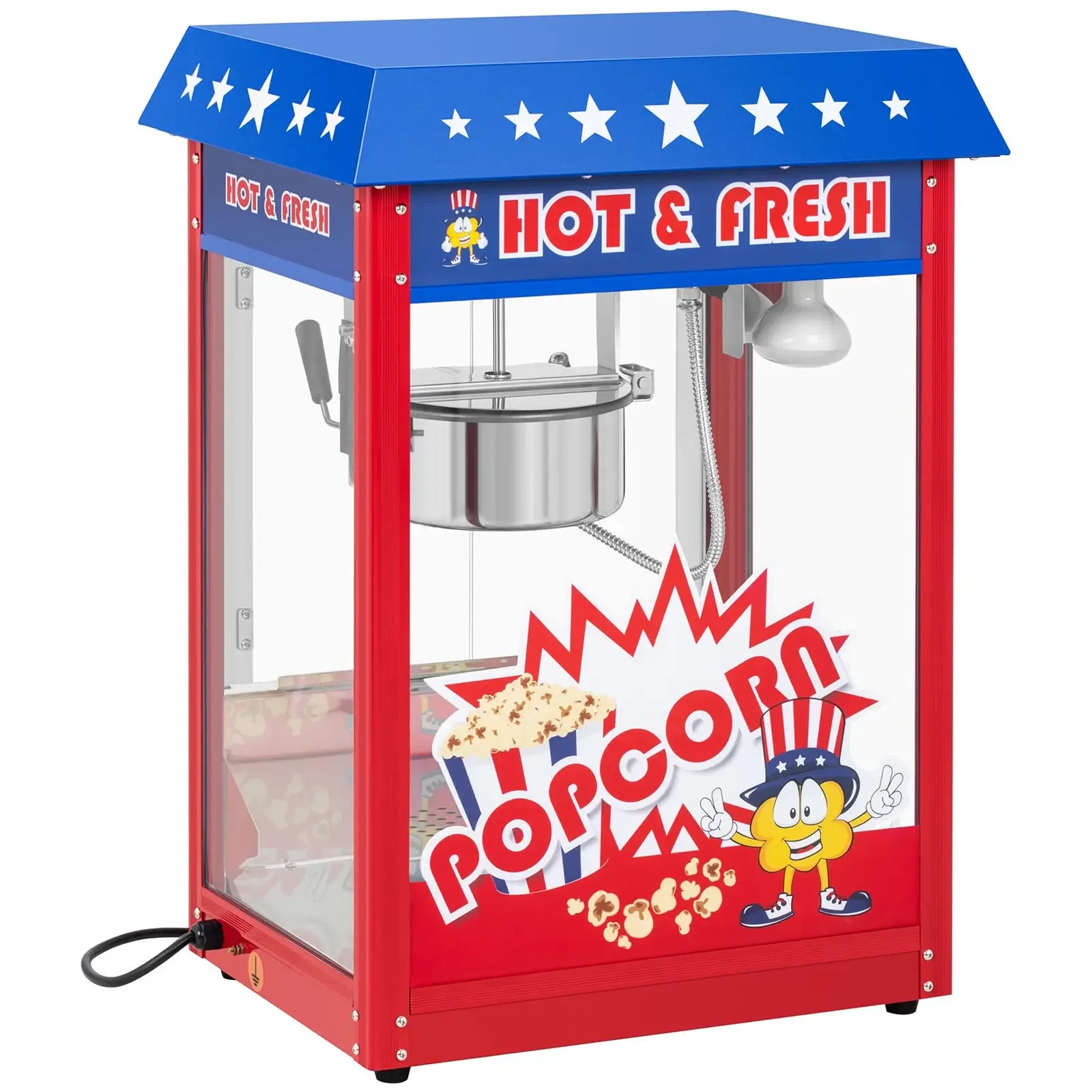 Maszyna do popcornu z niebieskim daszkiem TEFLON 1600W 2