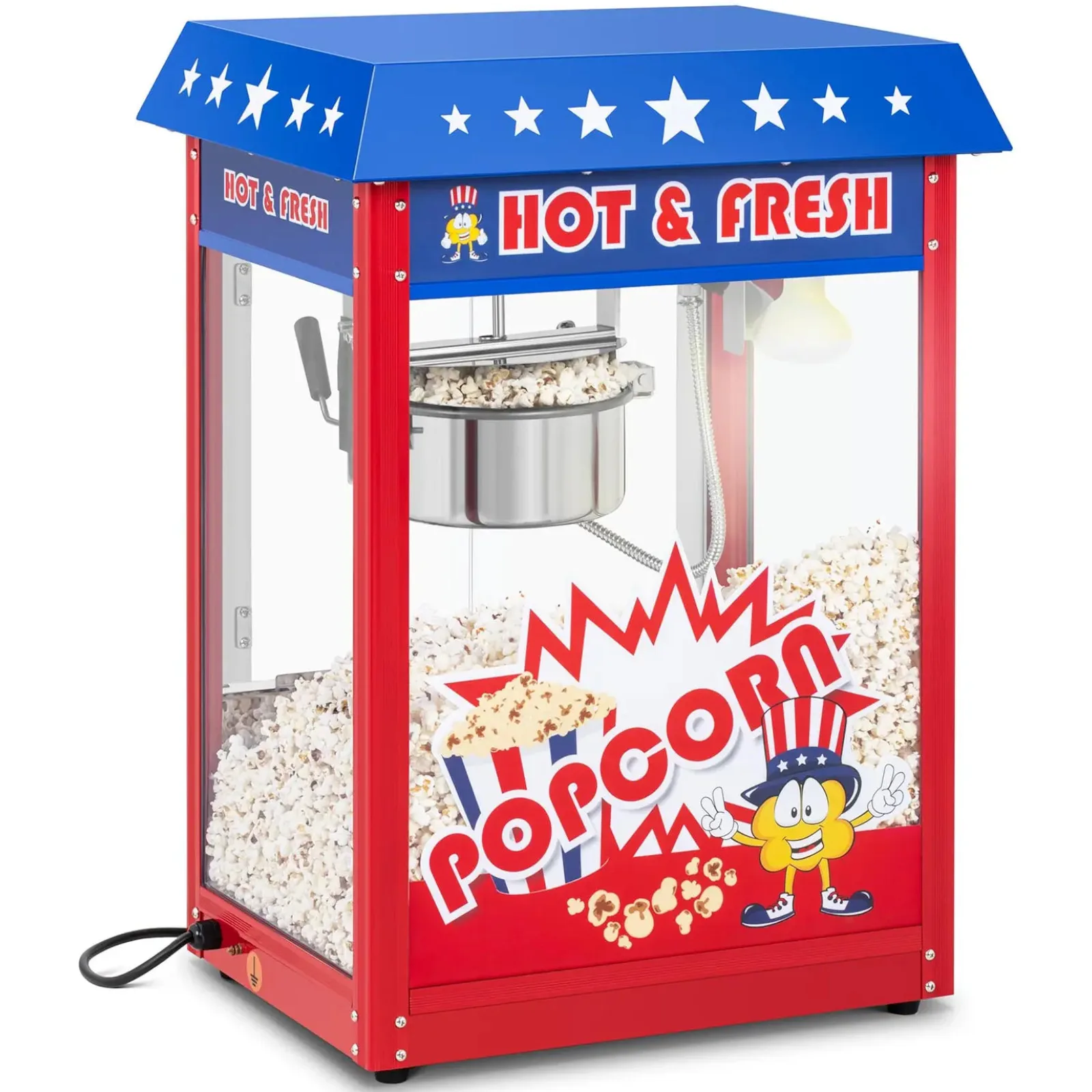 Popcorn-készítő kék TEFLON burkolattal, 1600 W
