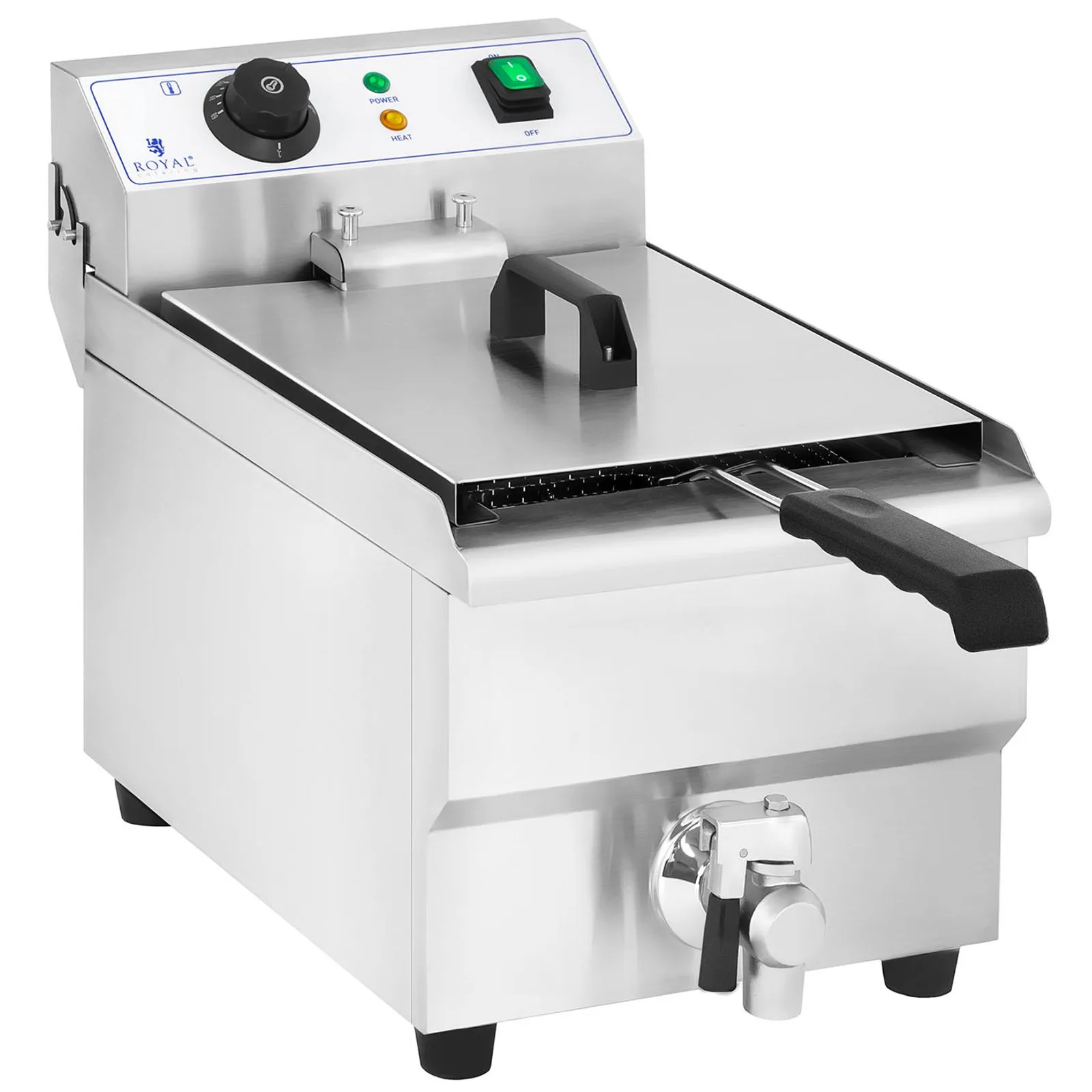 Professional commercial deep fryer with tap, 230V, 10L 5
