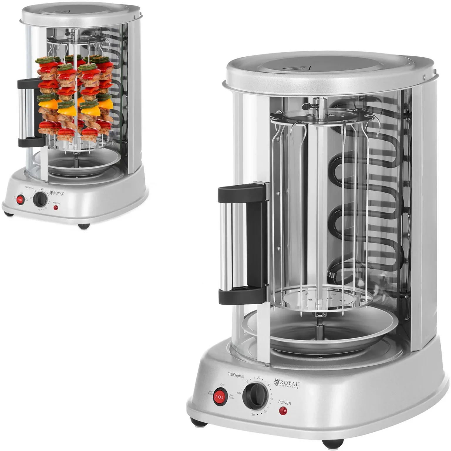 MINI vertikálny gril 3 v 1 na kebab, gyros a zeleninu 1500 W Royal Catering RCGV-1400