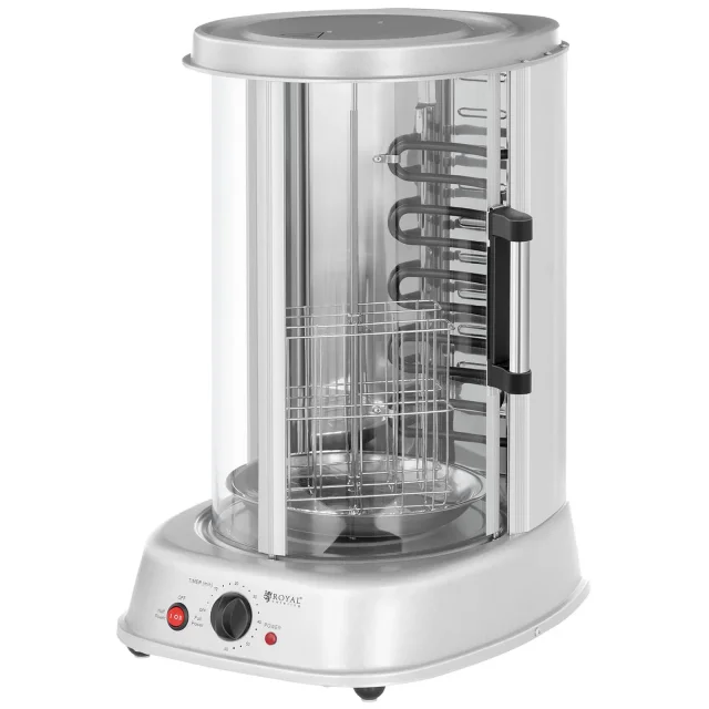 MINI függőleges 4 az 1-ben grill kebabhoz, gyroshoz, halhoz és zöldségekhez, 1800 W, Royal Catering RCGV-1800