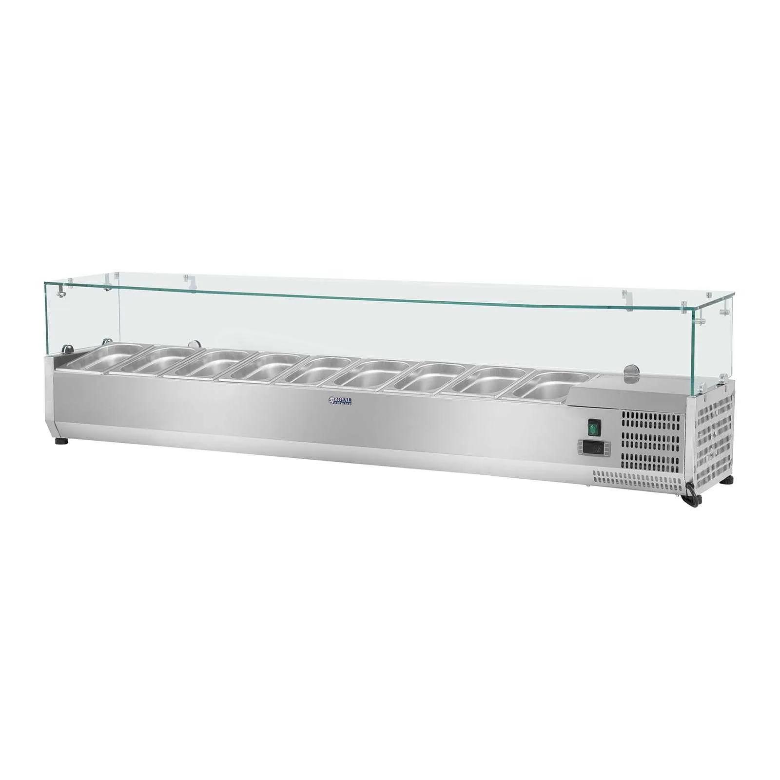 Hűtőbővítmény üvegfedéllel 9x GN1/4 180 cm