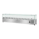 Extensie frigorifică cu capac din sticlă 9x GN1/4 180 cm 2