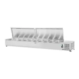 Vitrină frigorifică cu capac din oțel, 10x GN1/4, 200 cm 2