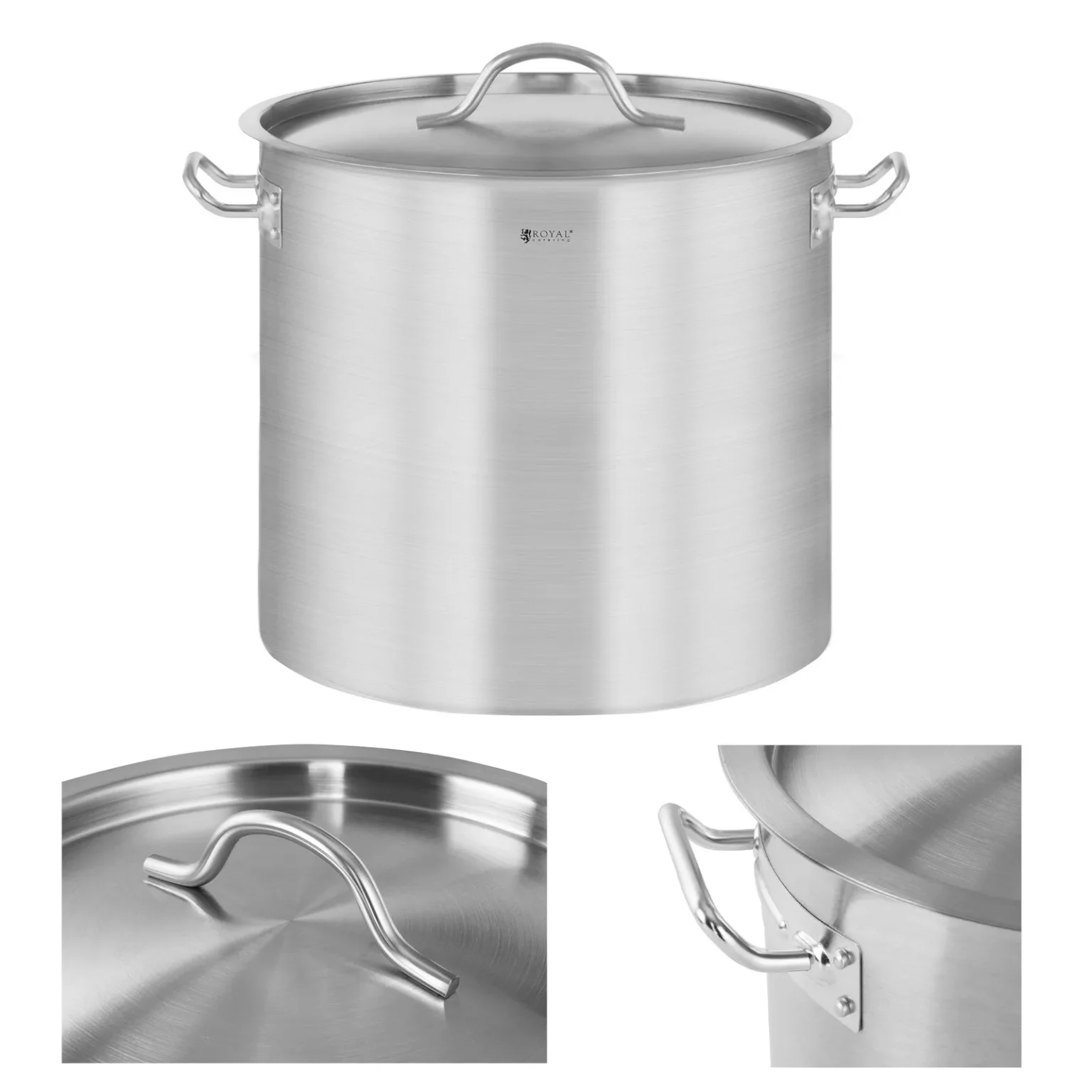 25-Liter-Edelstahltopf für den gewerblichen Gebrauch mit Deckel für Induktionskochfelder 25-Liter-Edelstahltopf für den gewerblichen Gebrauch mit Deckel für Induktionskochfelder