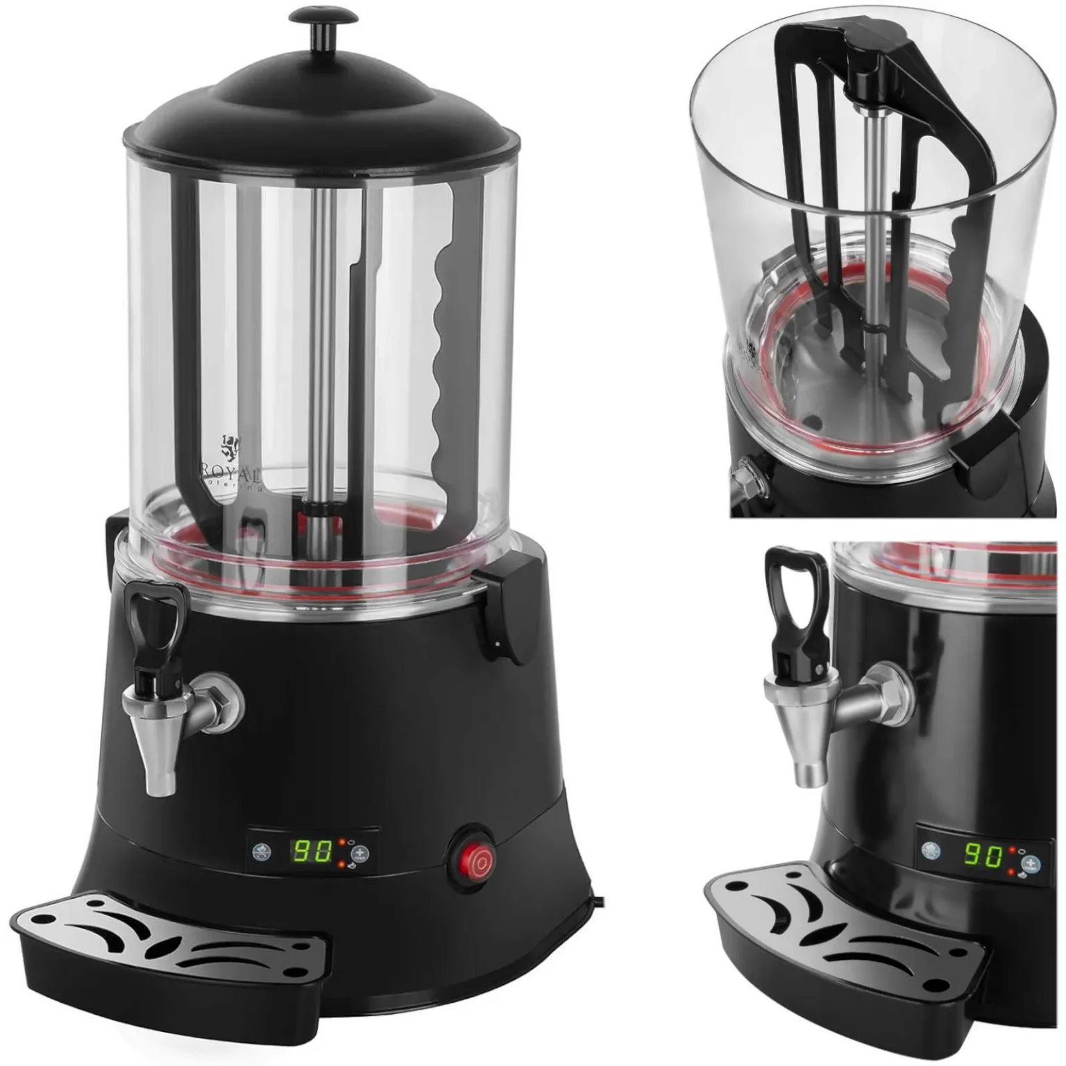 Heiße-Schokolade-Maschine, Heizung und Auslauf, 30–90 °C, 10 l Heiße-Schokolade-Maschine, Heizung und Auslauf, 30–90 °C, 10 l