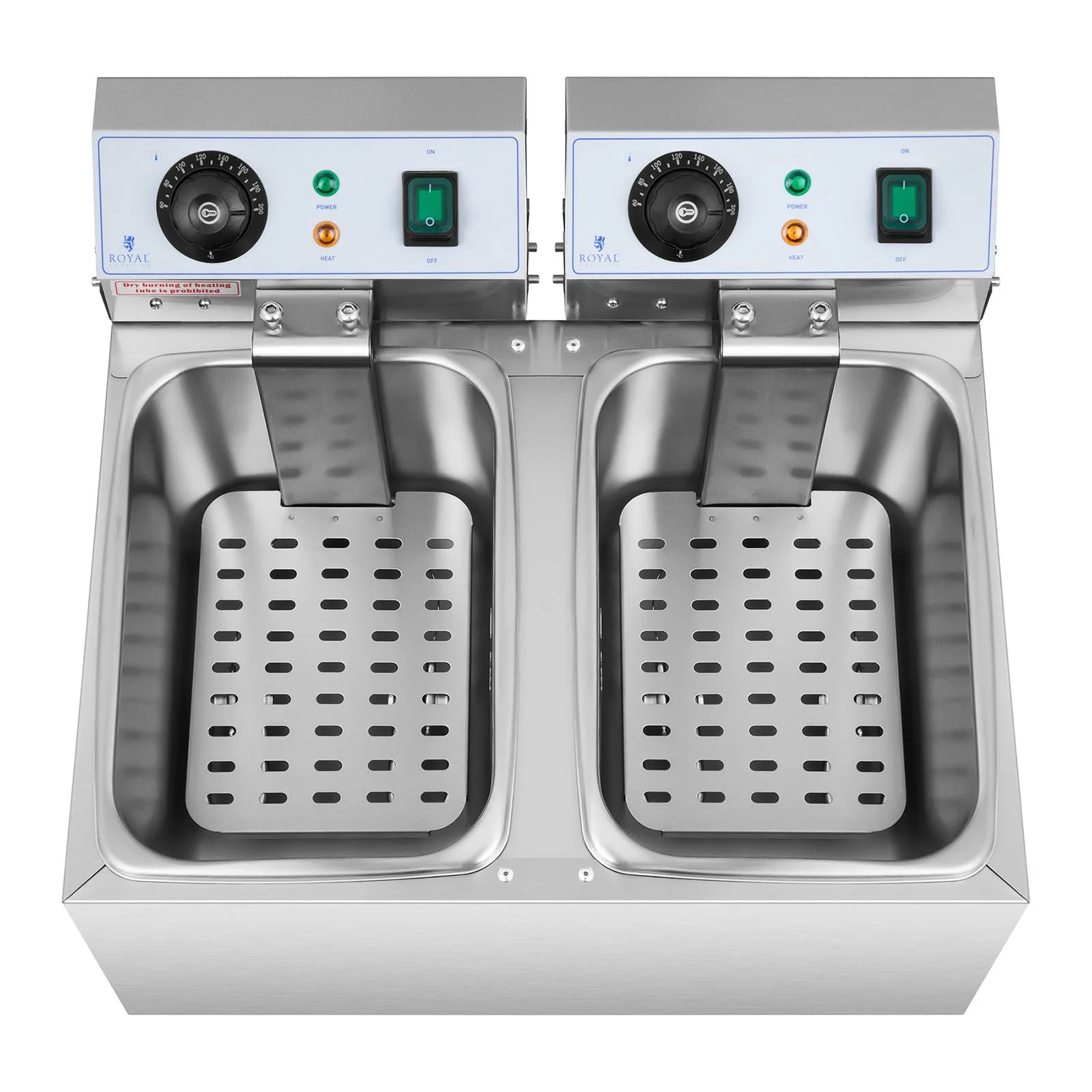 Double-basket commercial electric deep fryer, 230 V, 2 x 3200 W, 2 x 8 L 5