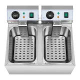 Kétkosaras, ipari elektromos fritőz, 230 V, 2 x 3200 W, 2 x 8 l 5