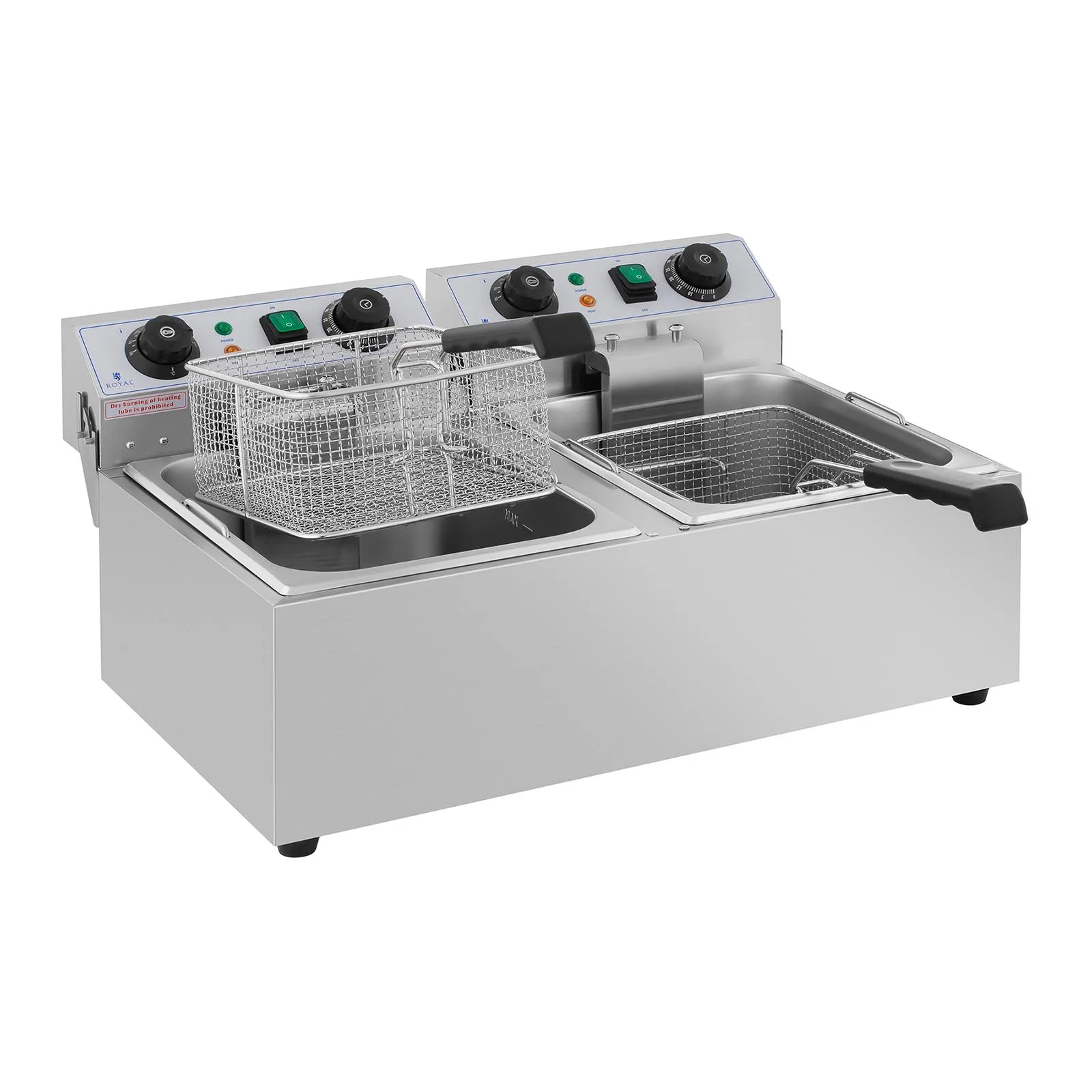 TIMER 230 V 2 x 3200 W 2 x 10 L Friteuză electrică comercială reglabilă 6