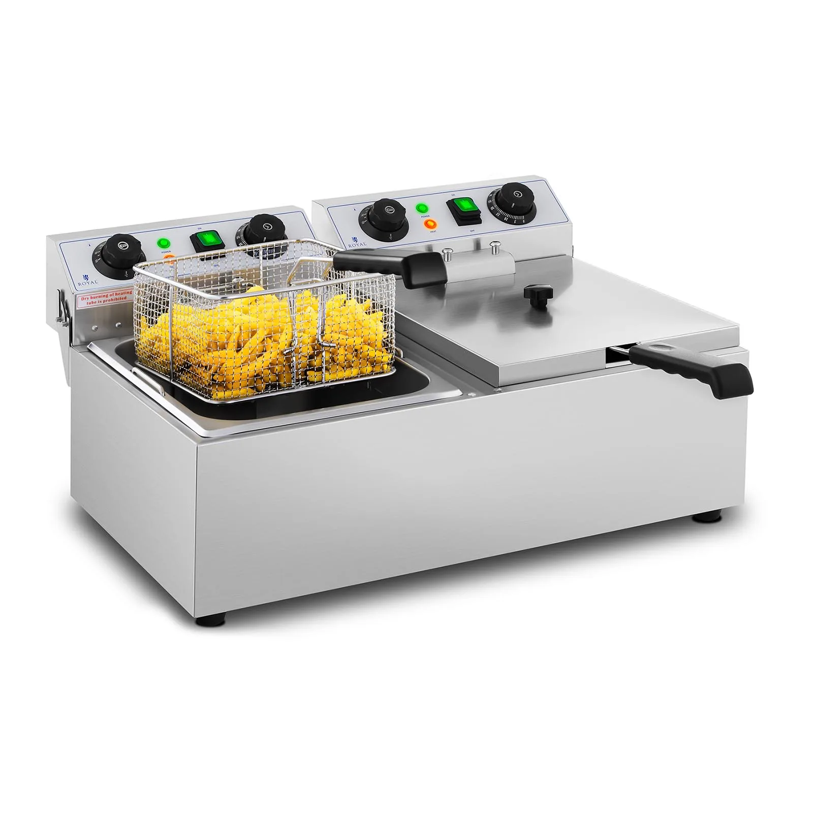 TIMER 230 V 2 x 3200 W 2 x 10 L Friteuză electrică comercială reglabilă 2