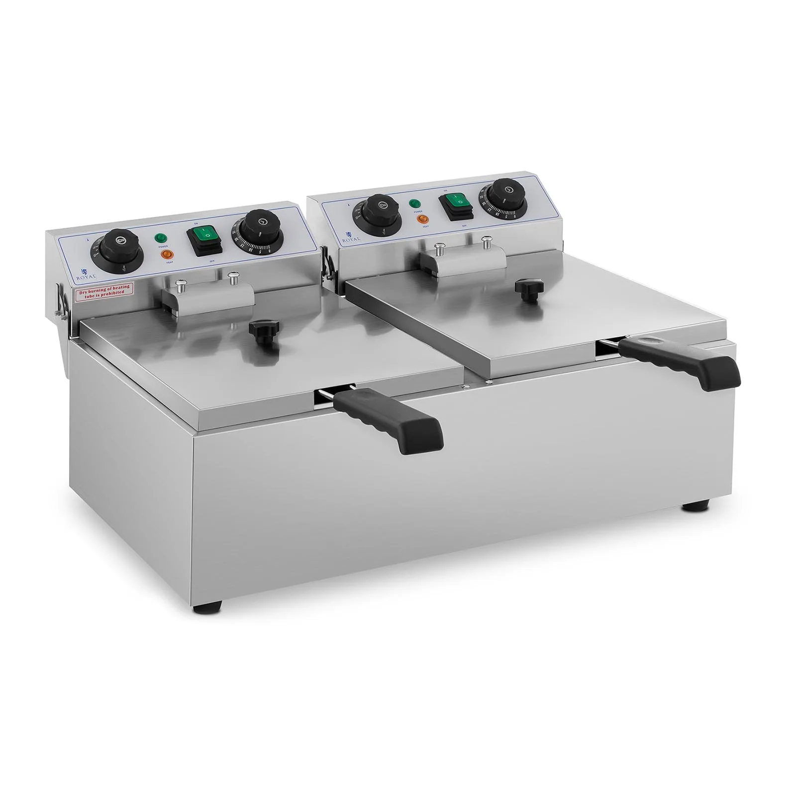 TIMER 230 V 2 x 3200 W 2 x 10 L Friteuză electrică comercială reglabilă 3