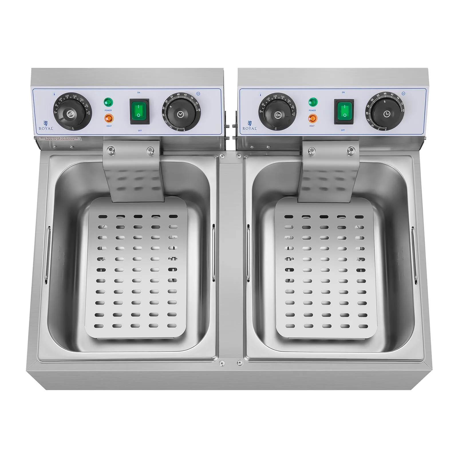 TIMER 230 V 2 x 3200 W 2 x 10 L Friteuză electrică comercială reglabilă 4