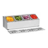 Präsentationsständer für Gastronomiebehälter 4 x GN1/6 + 4 x Behälter 3