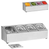 Präsentationsständer für Gastronomiebehälter 4 x GN1/6 + 4 x Behälter 2