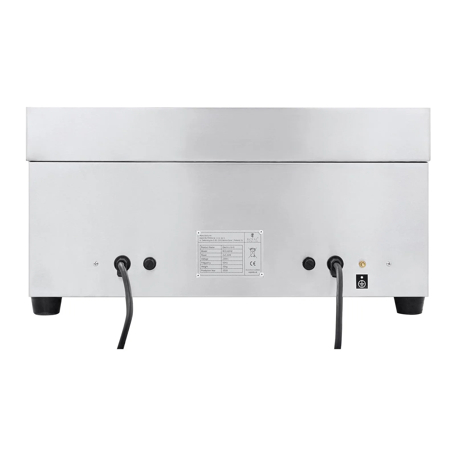 Elektrická grilovacia doska, hladká, 300 °C, 60 cm, 2 x 3200 W 6
