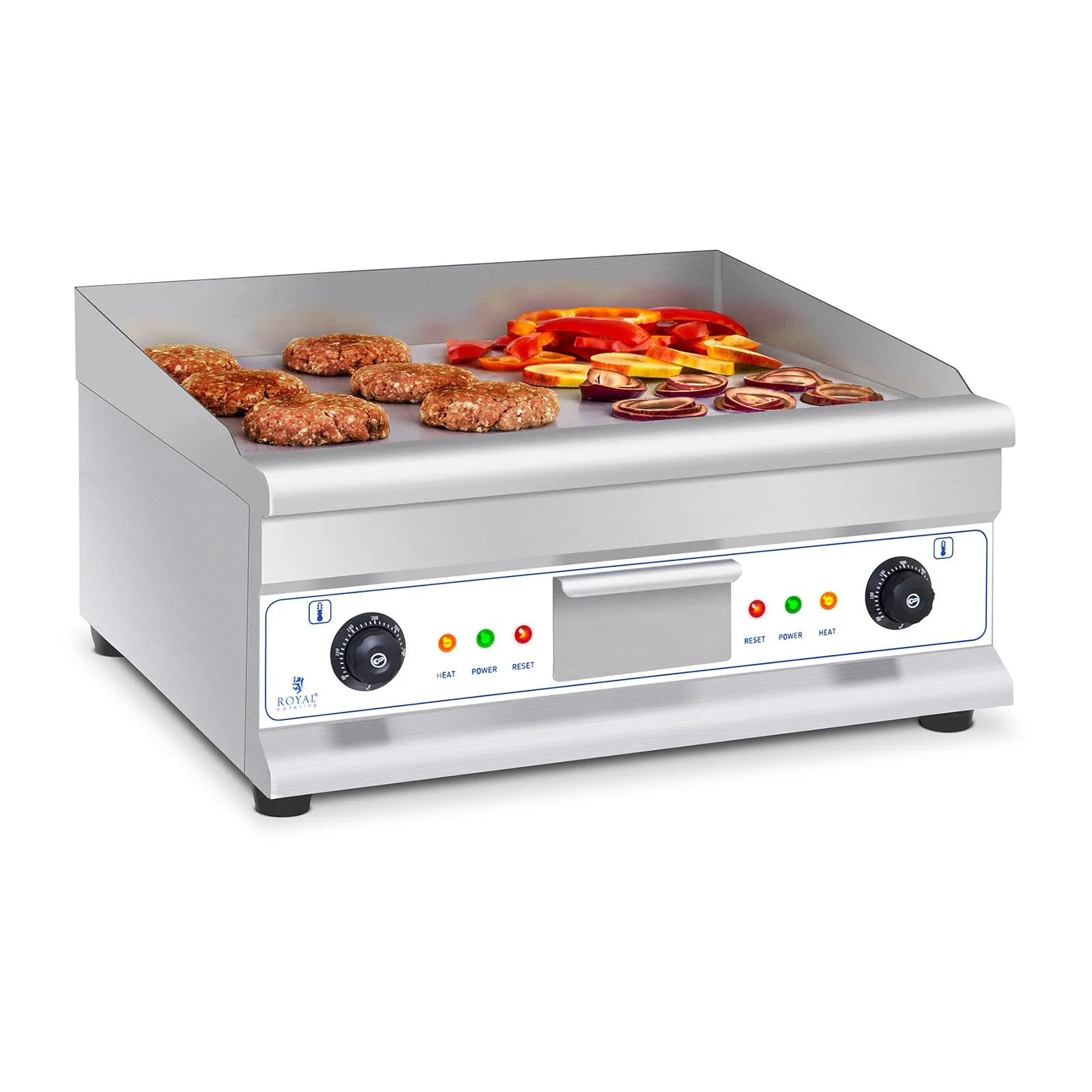 Elektromos grilllap, sima, 300 °C, 60 cm, 2 x 3200 W