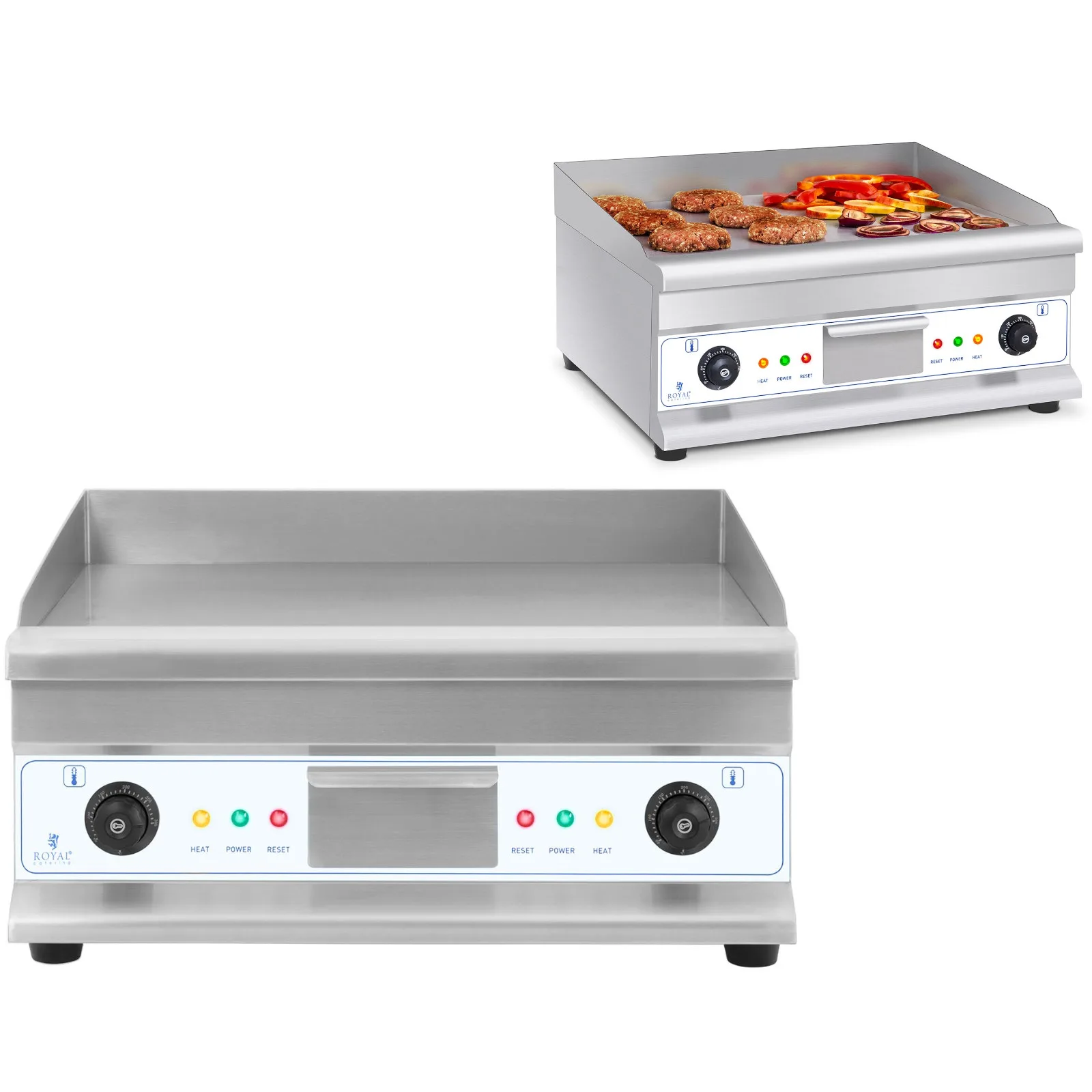 Elektromos grilllap, sima, 300 °C, 60 cm, 2 x 3200 W
