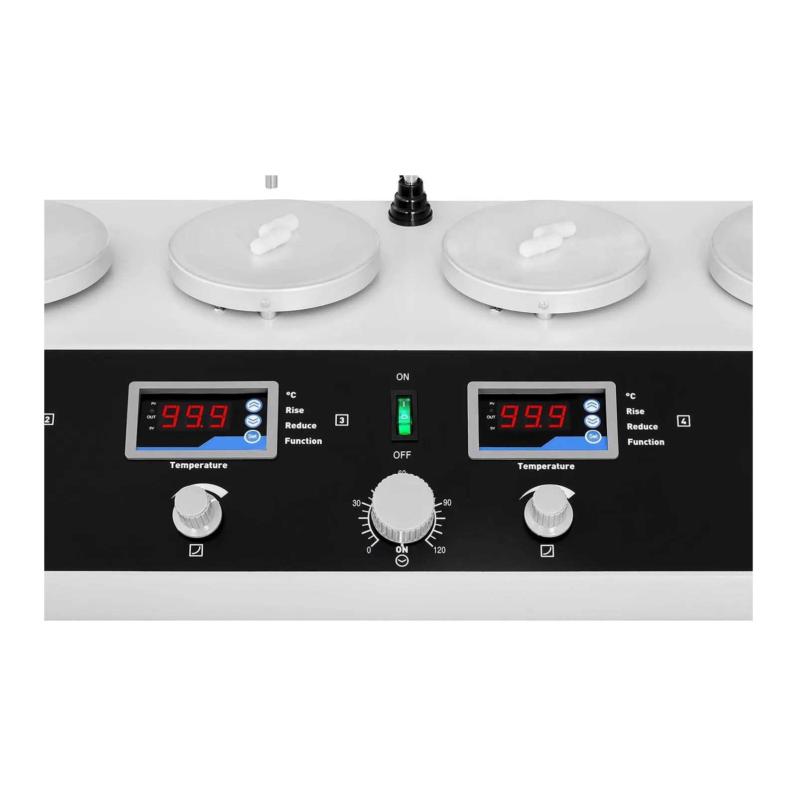 Agitator magnetic de laborator 99 °C cu temporizator, 6 stații + bare de agitare 4