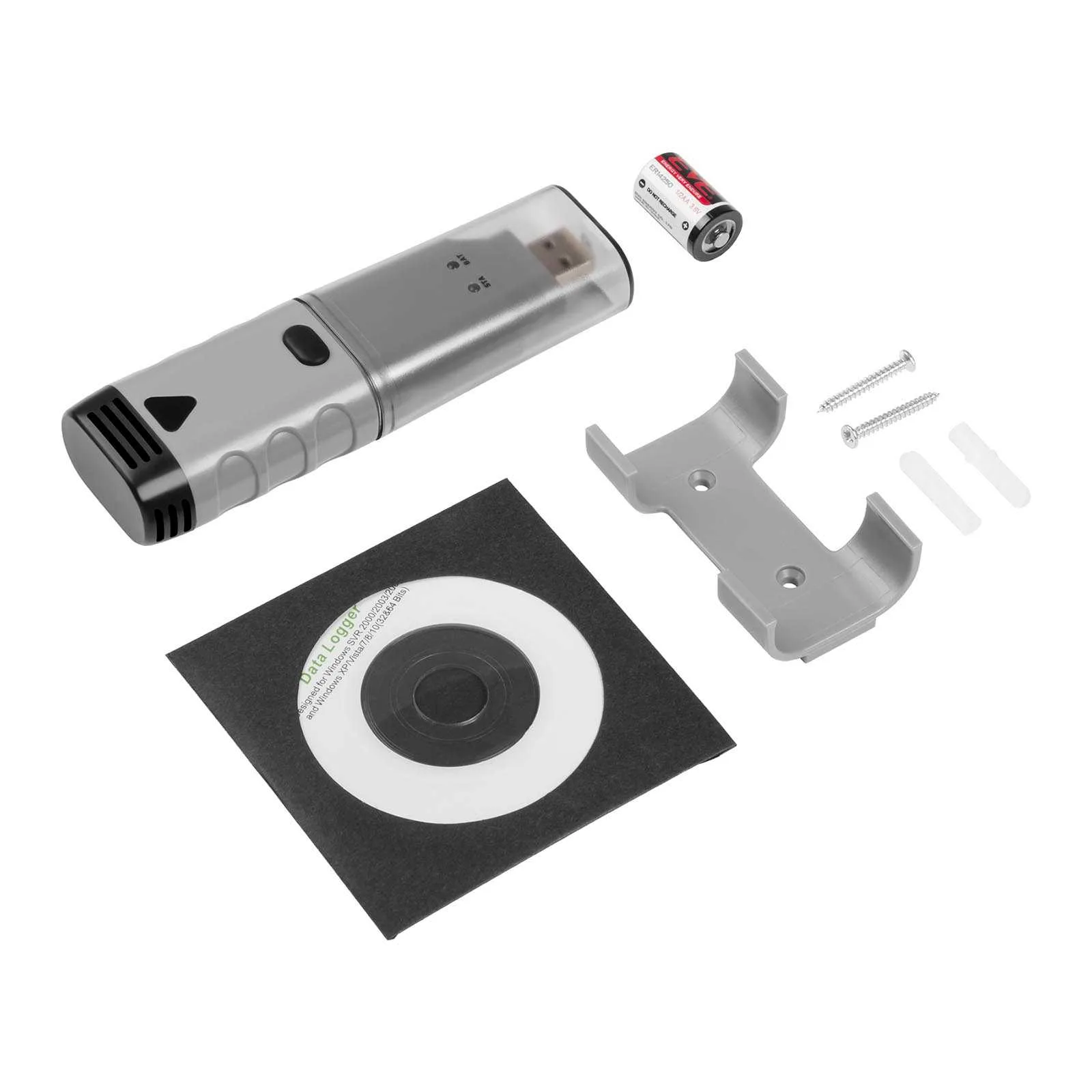 Hő- és páratartalom-mérő, hőmérséklet- és páratartalom-naplózó, mérési tartomány 0–100% relatív páratartalom, -35–80 °C, USB 6