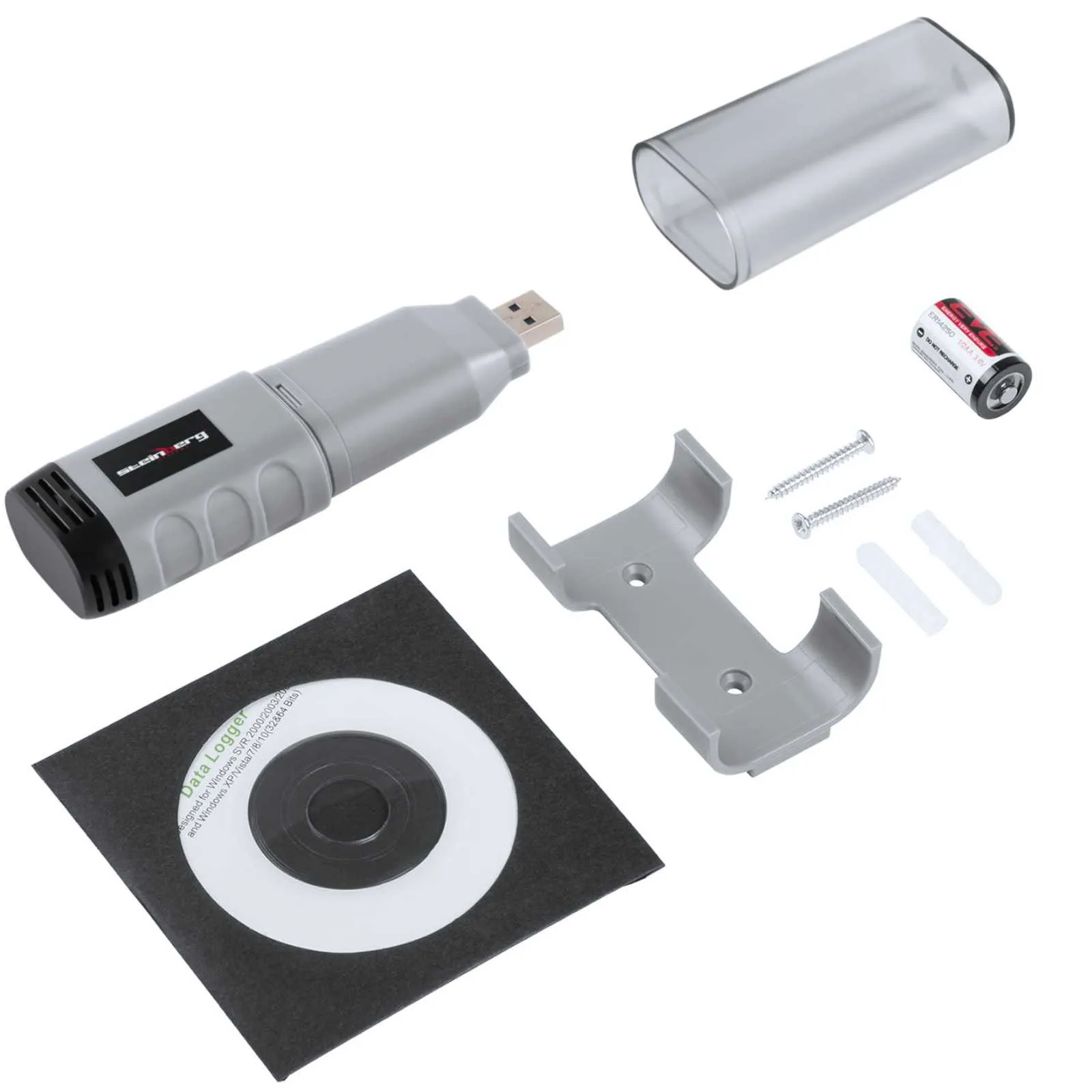 Hő- és páratartalom-mérő, hőmérséklet- és páratartalom-naplózó, mérési tartomány 0–100% relatív páratartalom, -35–80 °C, USB