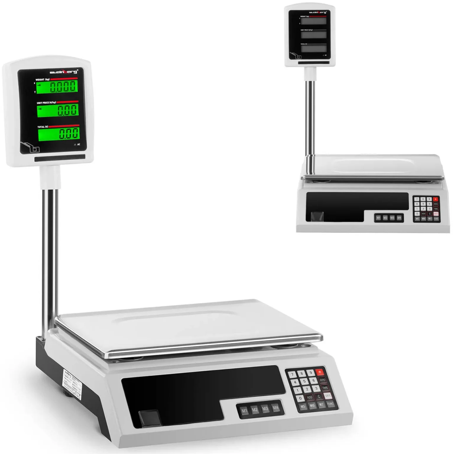 34 x 23 cm Plattformwaage für den Einzelhandel, Netzteil + Akku, 30 kg / 1 g 34 x 23 cm Plattformwaage für den Einzelhandel, Netzteil + Akku, 30 kg / 1 g