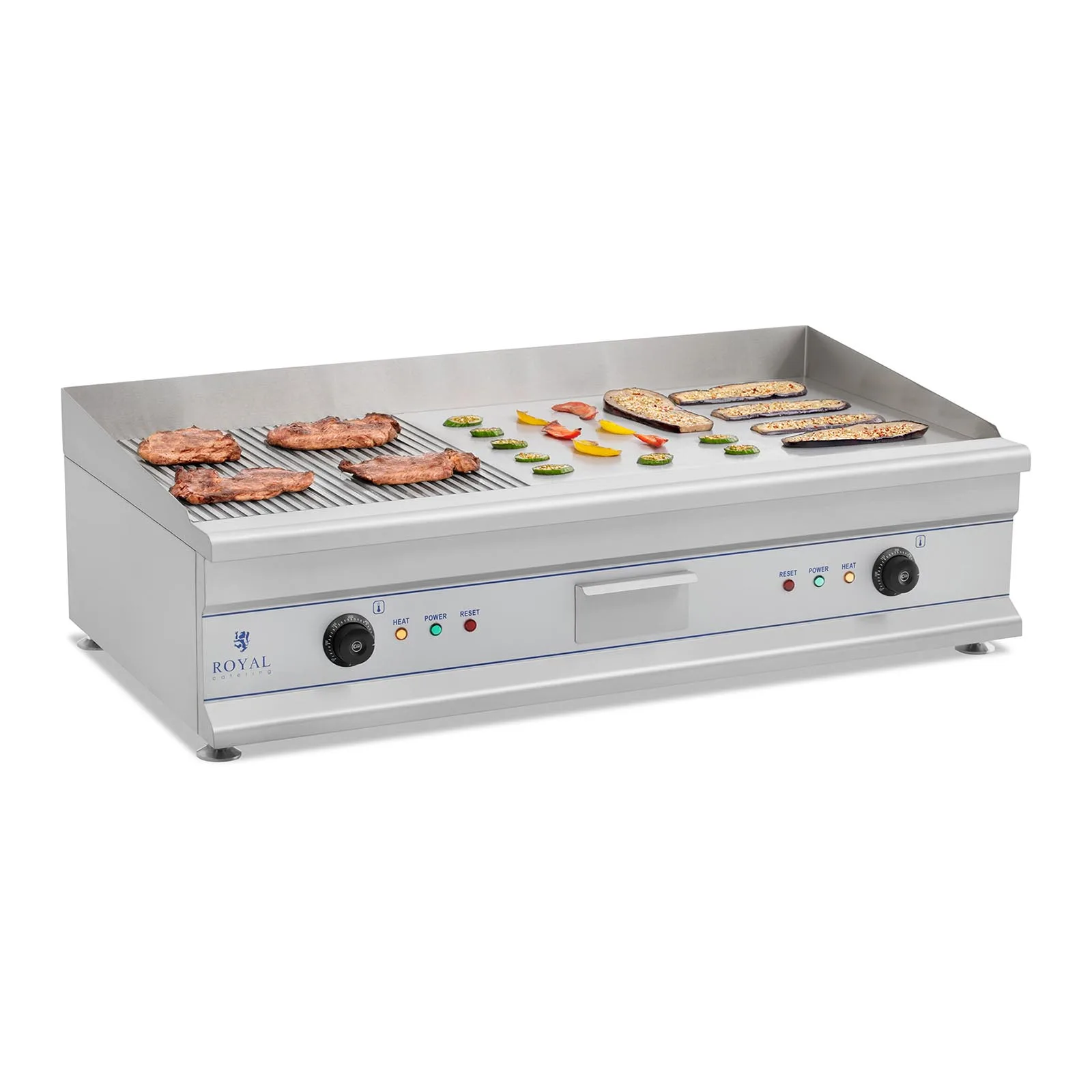 230 V-os, dupla, nagy, barázdált elektromos grill, 100 cm 4