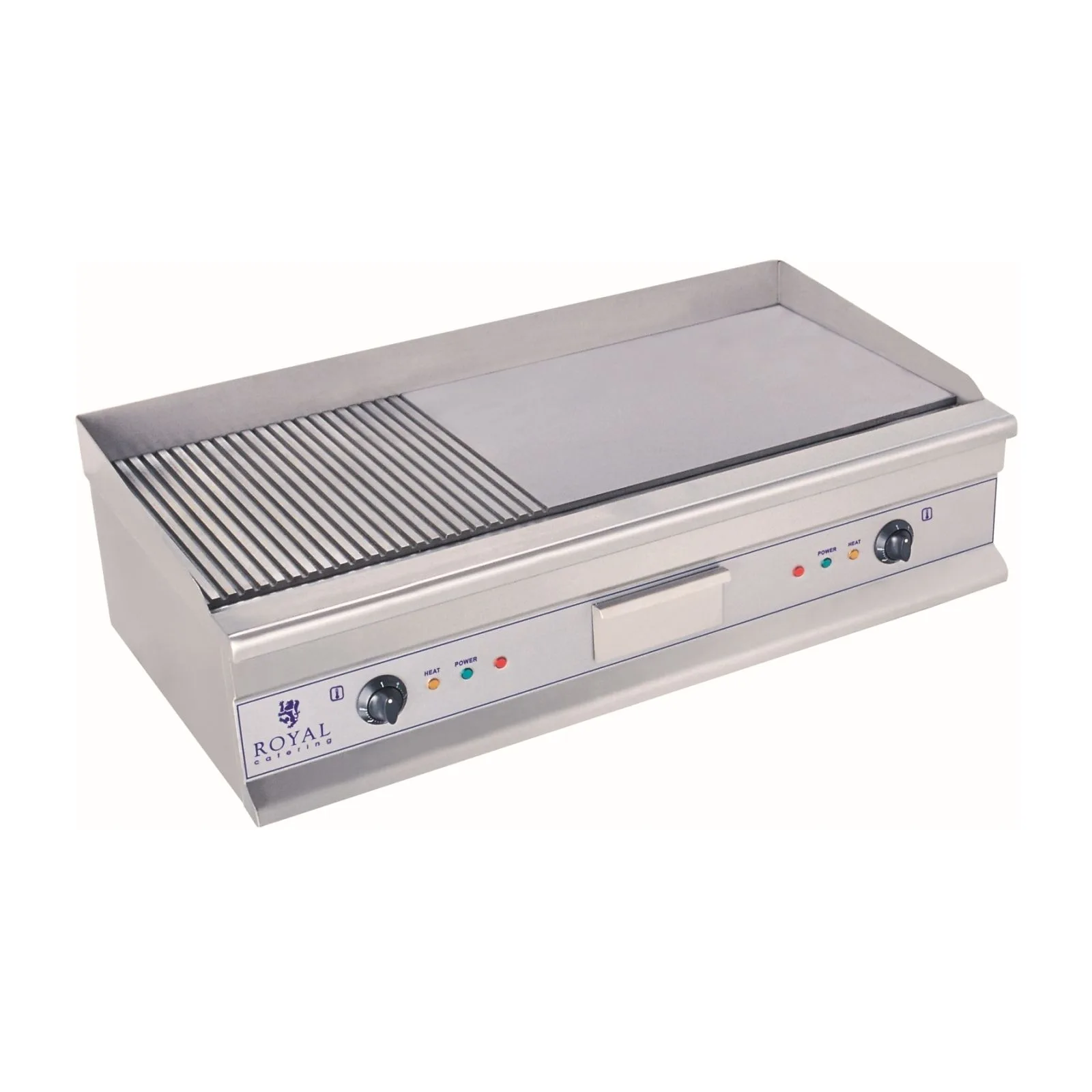 230 V-os, dupla, nagy, barázdált elektromos grill, 100 cm